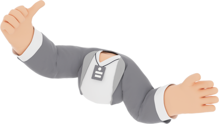 3D Hand Casual Body Gesture
